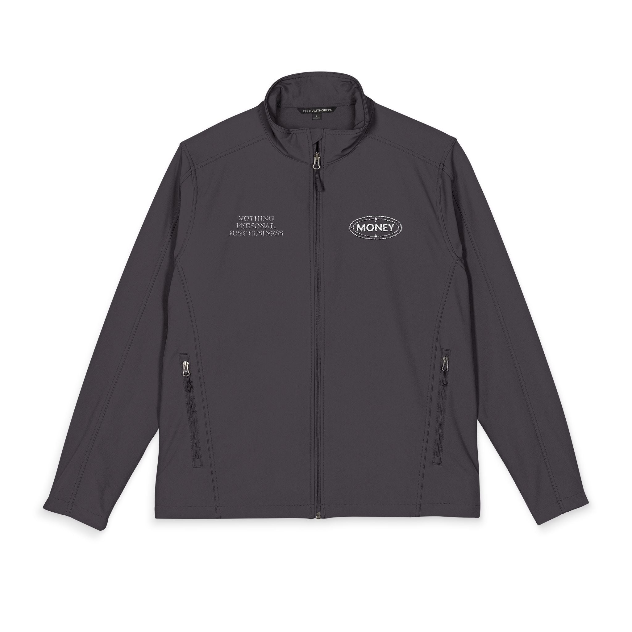 Embroidered Men's Soft Shell Jacket - Classic Black Workwear
