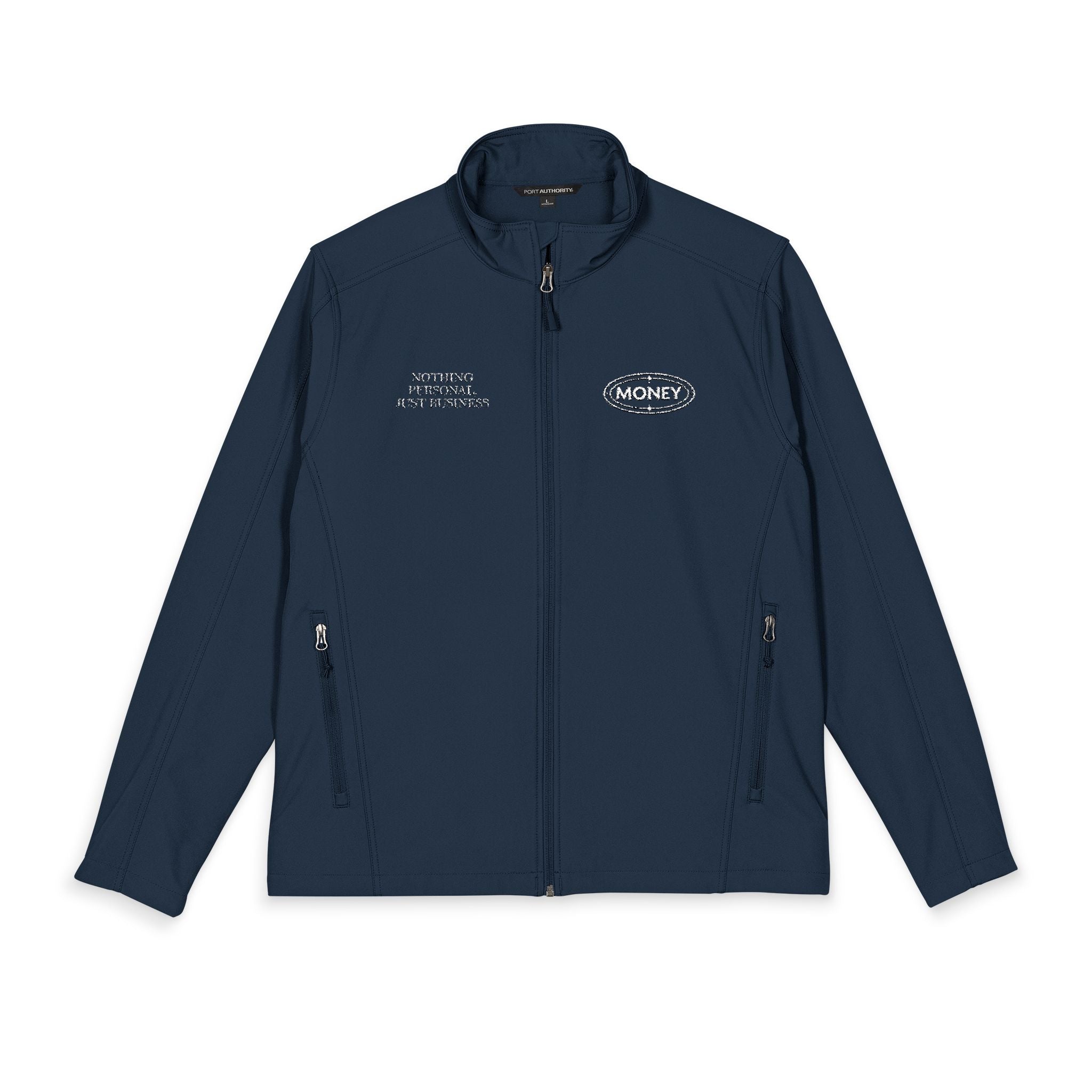 Embroidered Men's Soft Shell Jacket - Classic Black Workwear