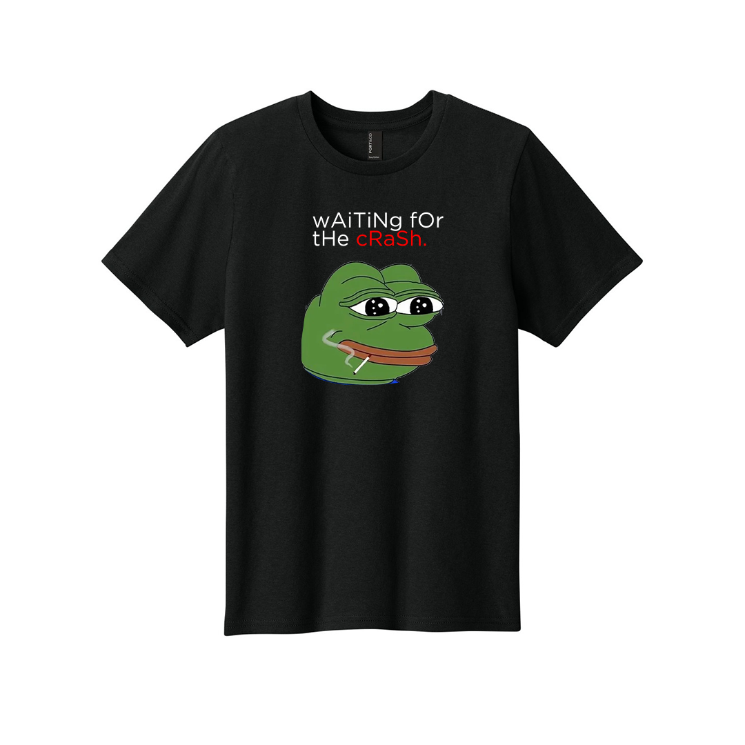 Pepe Meme Youth T-Shirt — "Waiting for the Crash" Graphic Tee