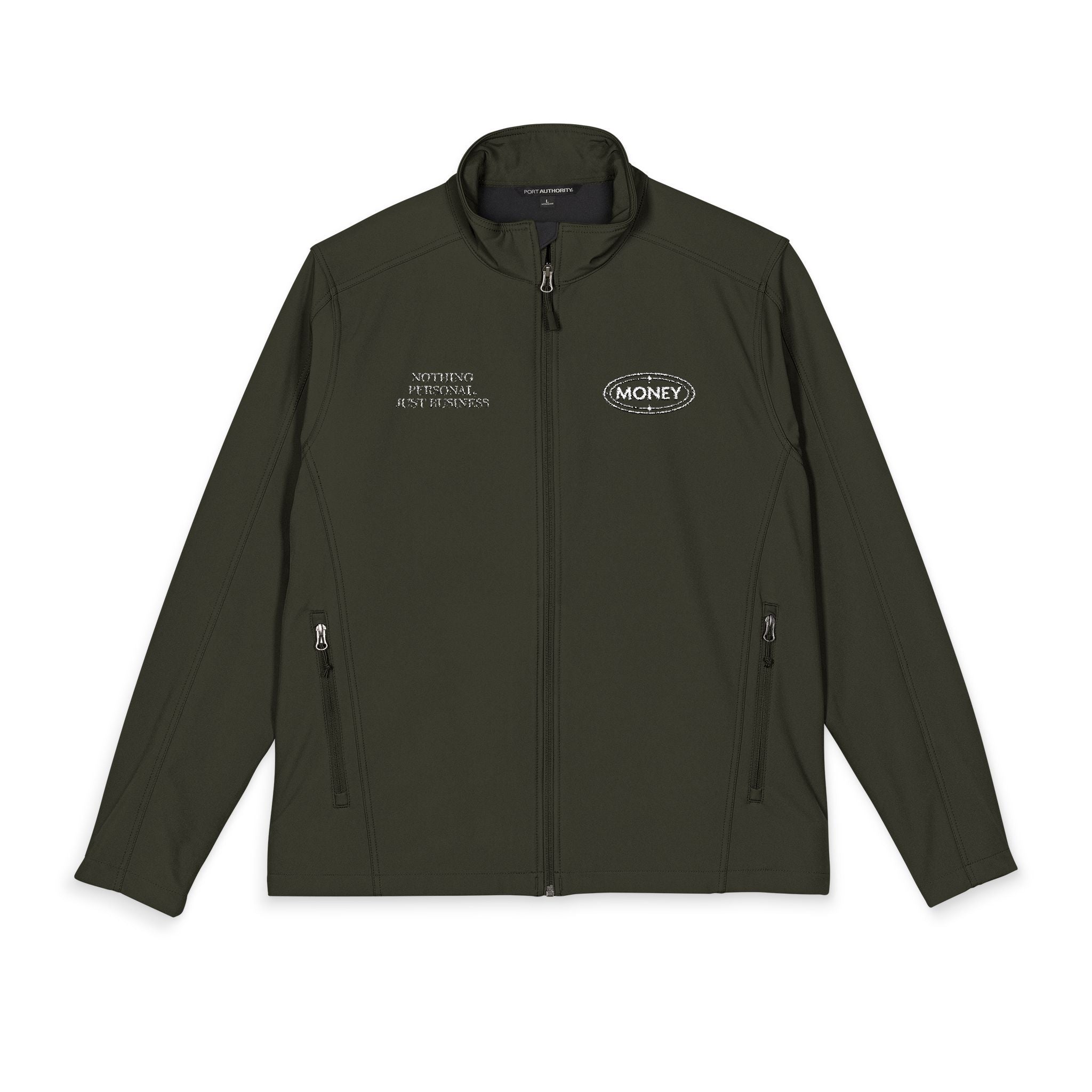Embroidered Men's Soft Shell Jacket - Classic Black Workwear