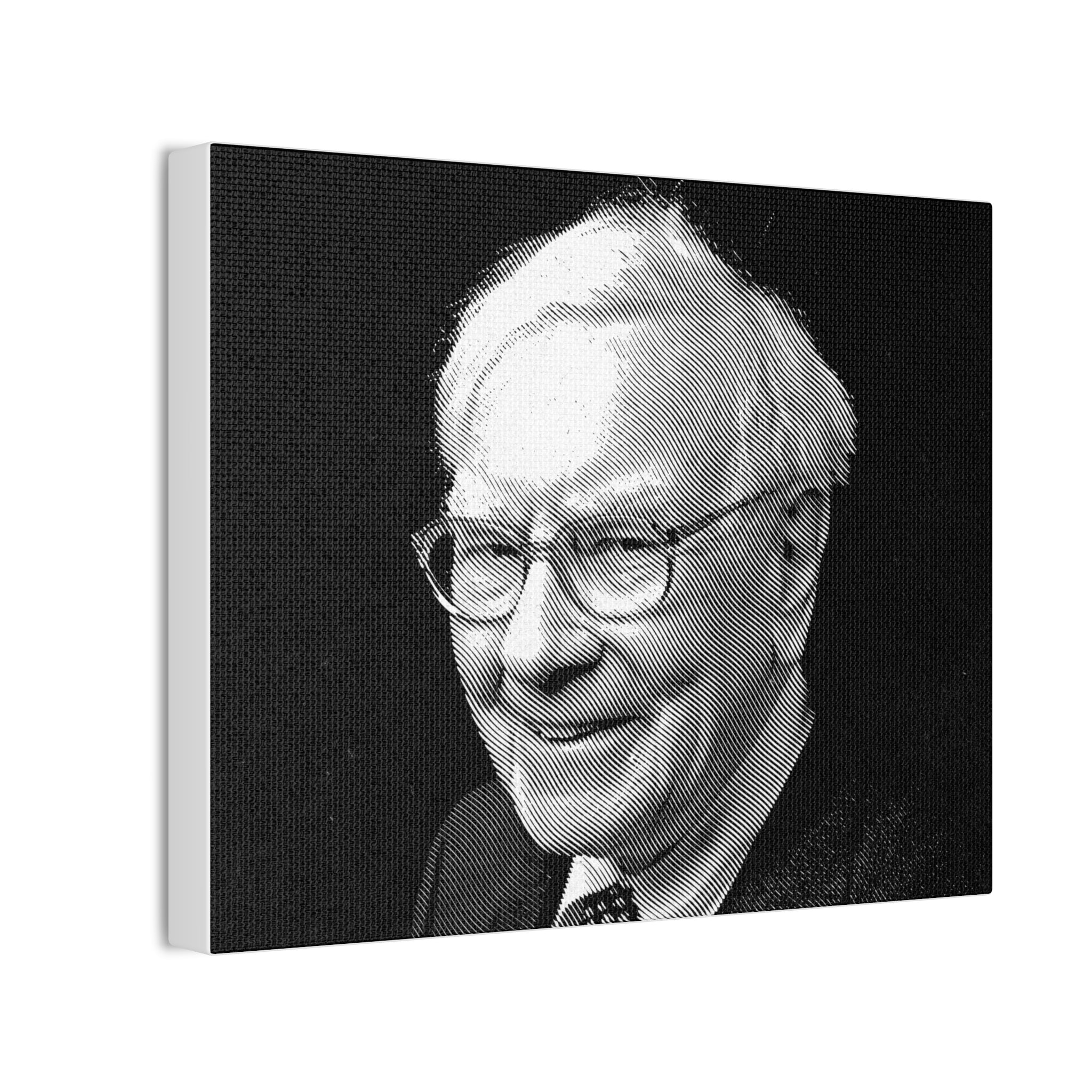 Black & White Portrait Canvas of Warren Buffett