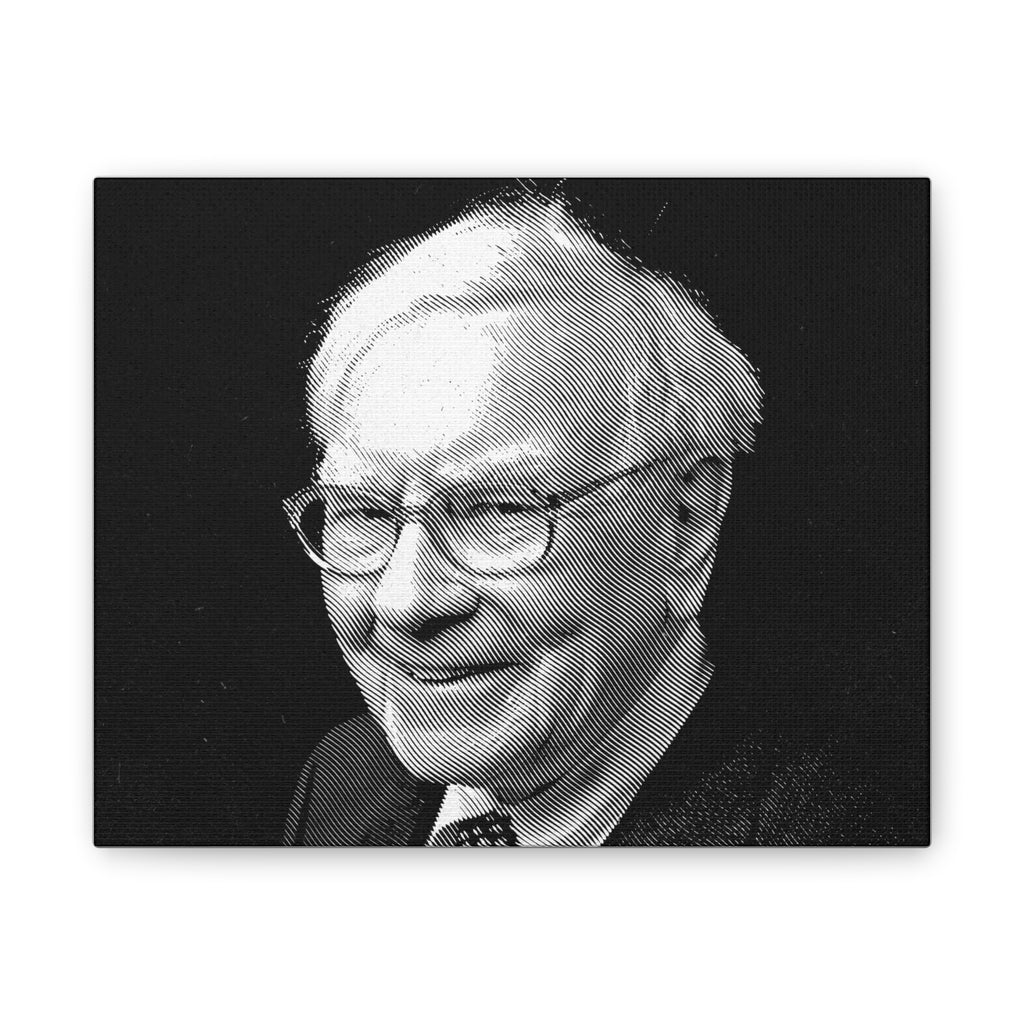 Black & White Portrait Canvas of Warren Buffett