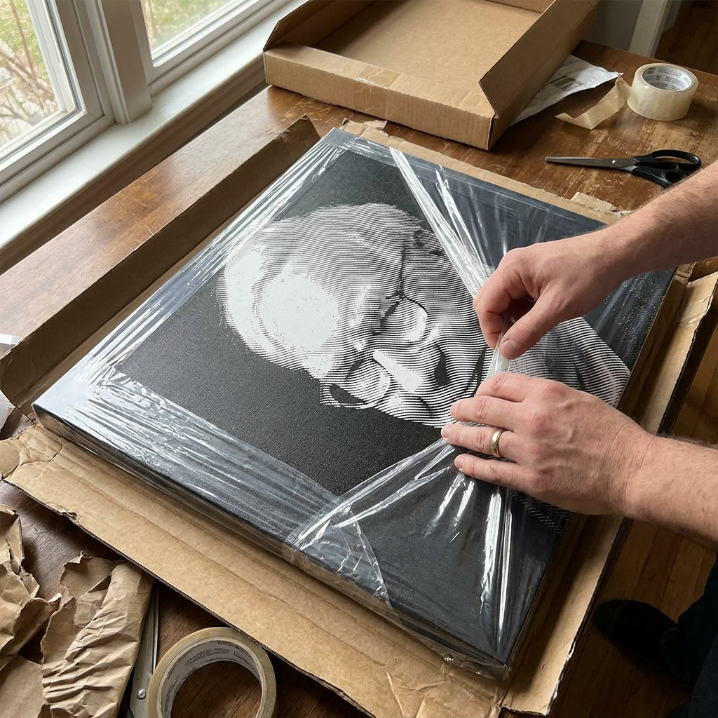 Black & White Portrait Canvas of Warren Buffett
