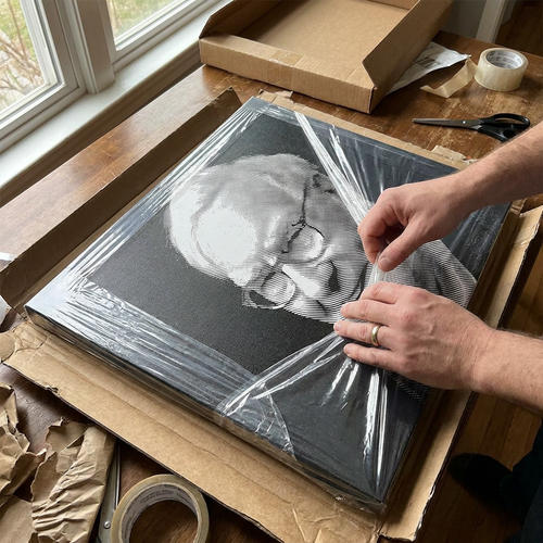 Black & White Portrait Canvas of Warren Buffett