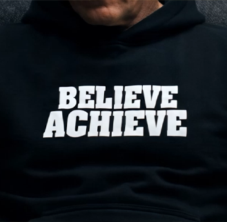Hoodie — Subtle 'Believe & Achieve' Minimalist Motivational Pullover
